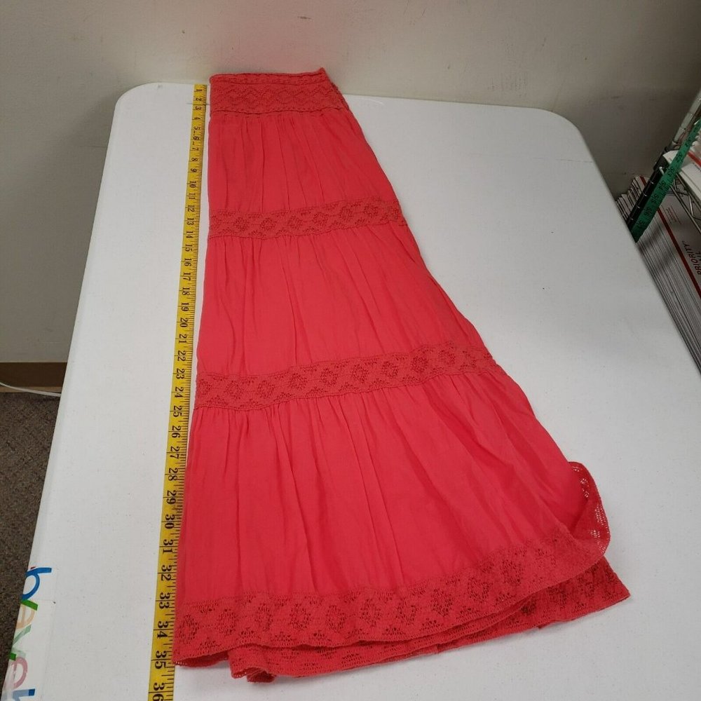 St Johns Bay Womens Tiered Embroidered Maxi Skirt Boho Lightweight - Picture 7 of 7